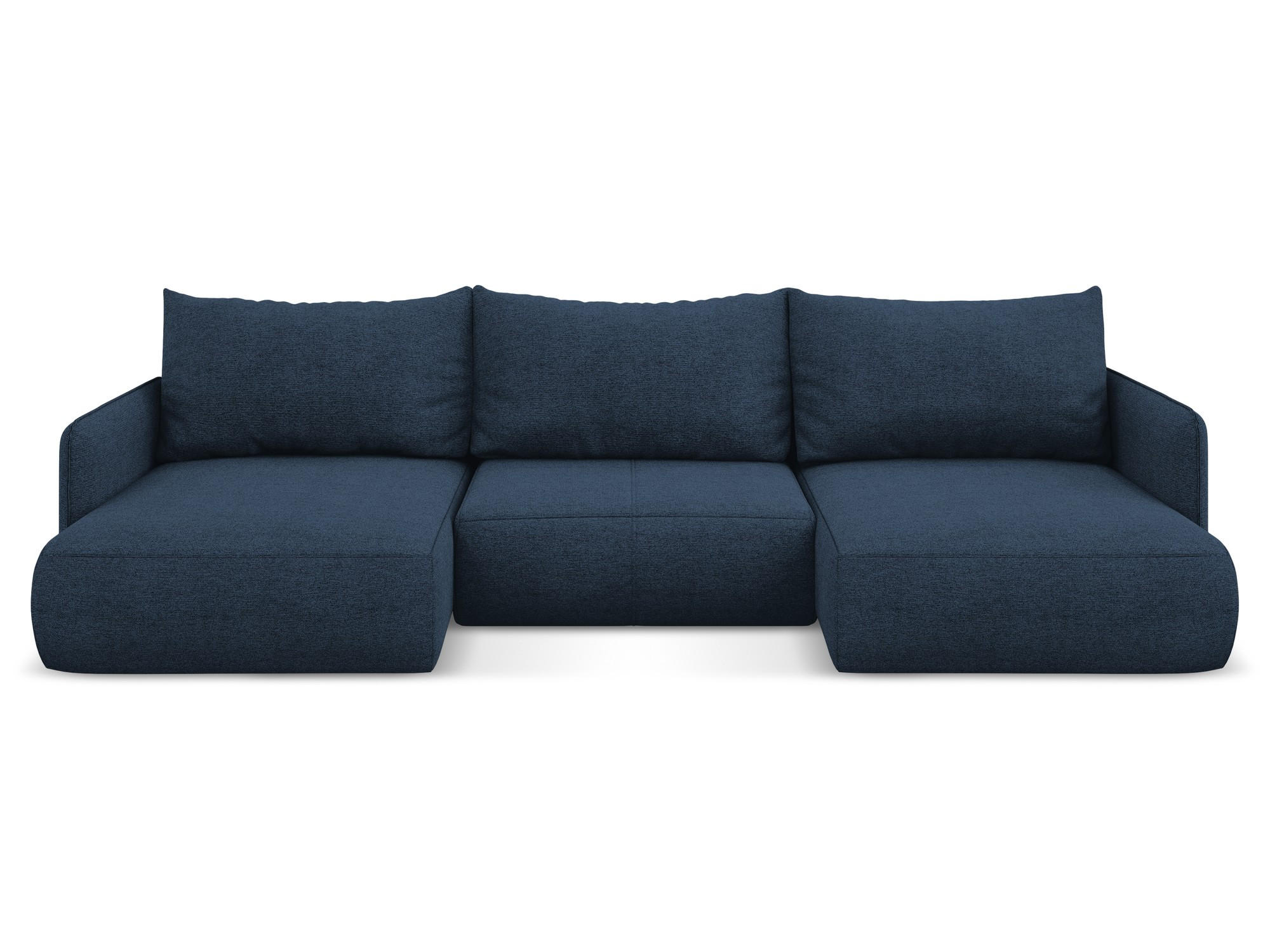 WOHNLANDSCHAFT Chenille Stoff Blau - Blau/Schwarz, Kunststoff/Textil (290/86/148cm) - Makamii