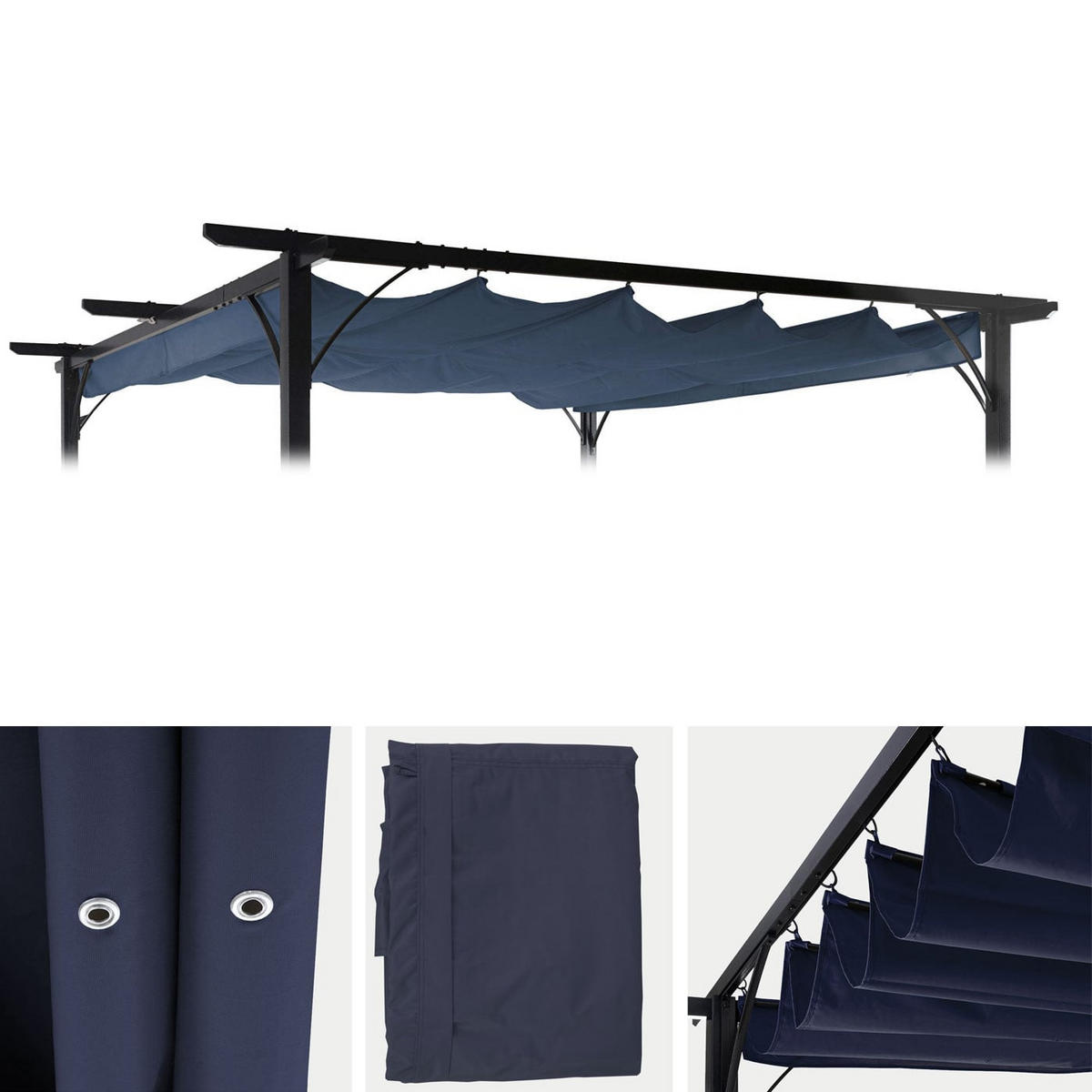 ERSATZDACH 320x250cm für Pergola 3x3m Blau - Blau, Textil (320/1/250cm) - BERLINLODGE