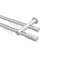 INNENLAUF-GARDINENSTANGEN-SET Platon Zoena 180 cm, 2-läufig, 20 mm Ø Weiß - Weiß, Metall (180cm) - INTERDECO