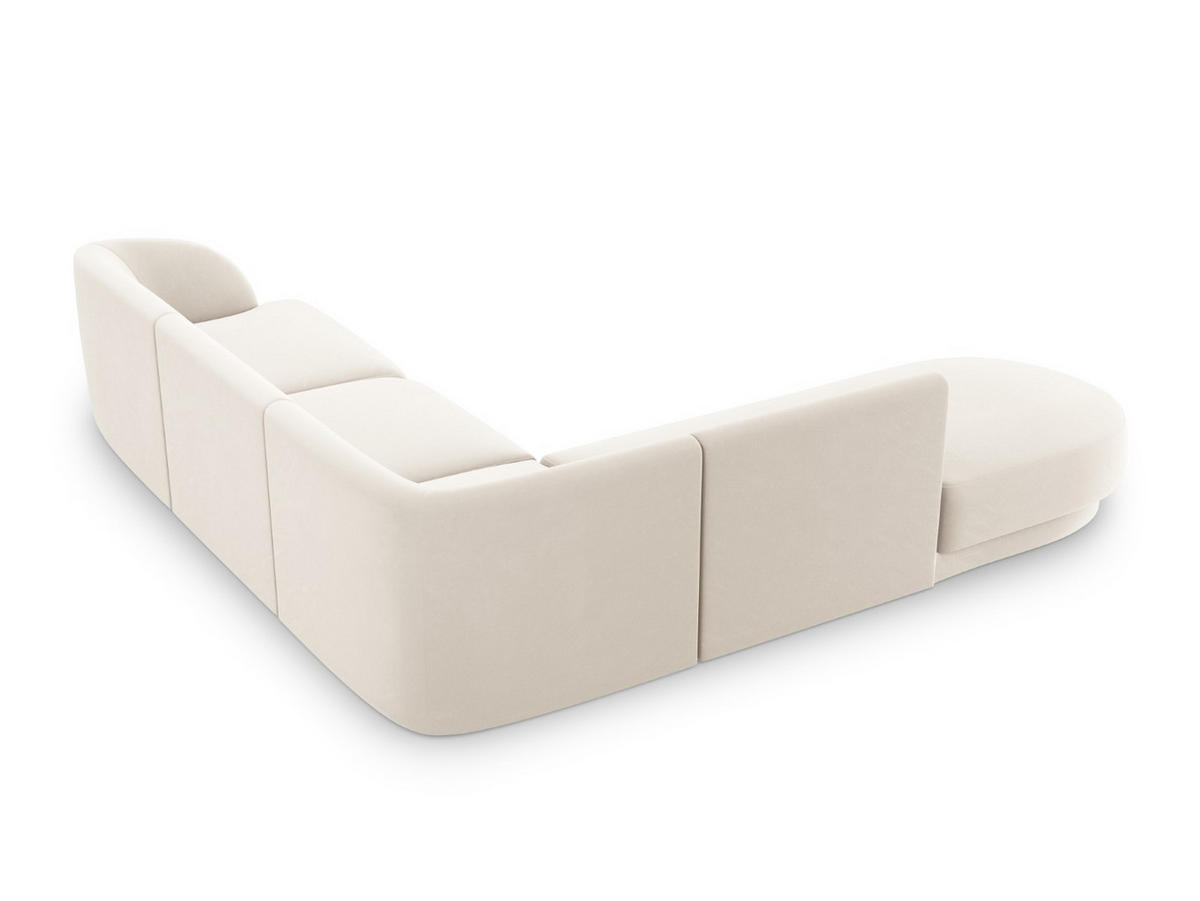 ECKSOFA links Miley aus Samt leichtes beige 6 Sitzplätze - Beige, Textil (248/255cm) - Micadoni