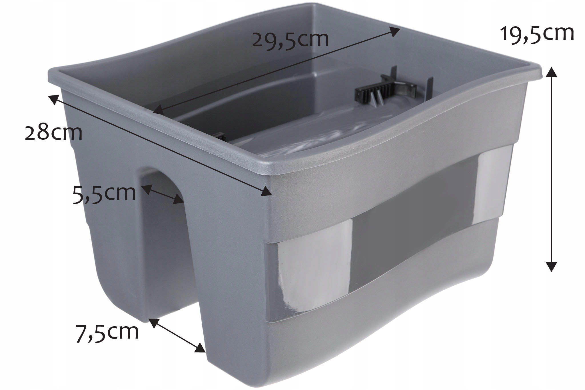 BALUSTRADENKASTEN 30 cm, Graphit - Graphitfarben, Kunststoff (28/30cm) - KADAX
