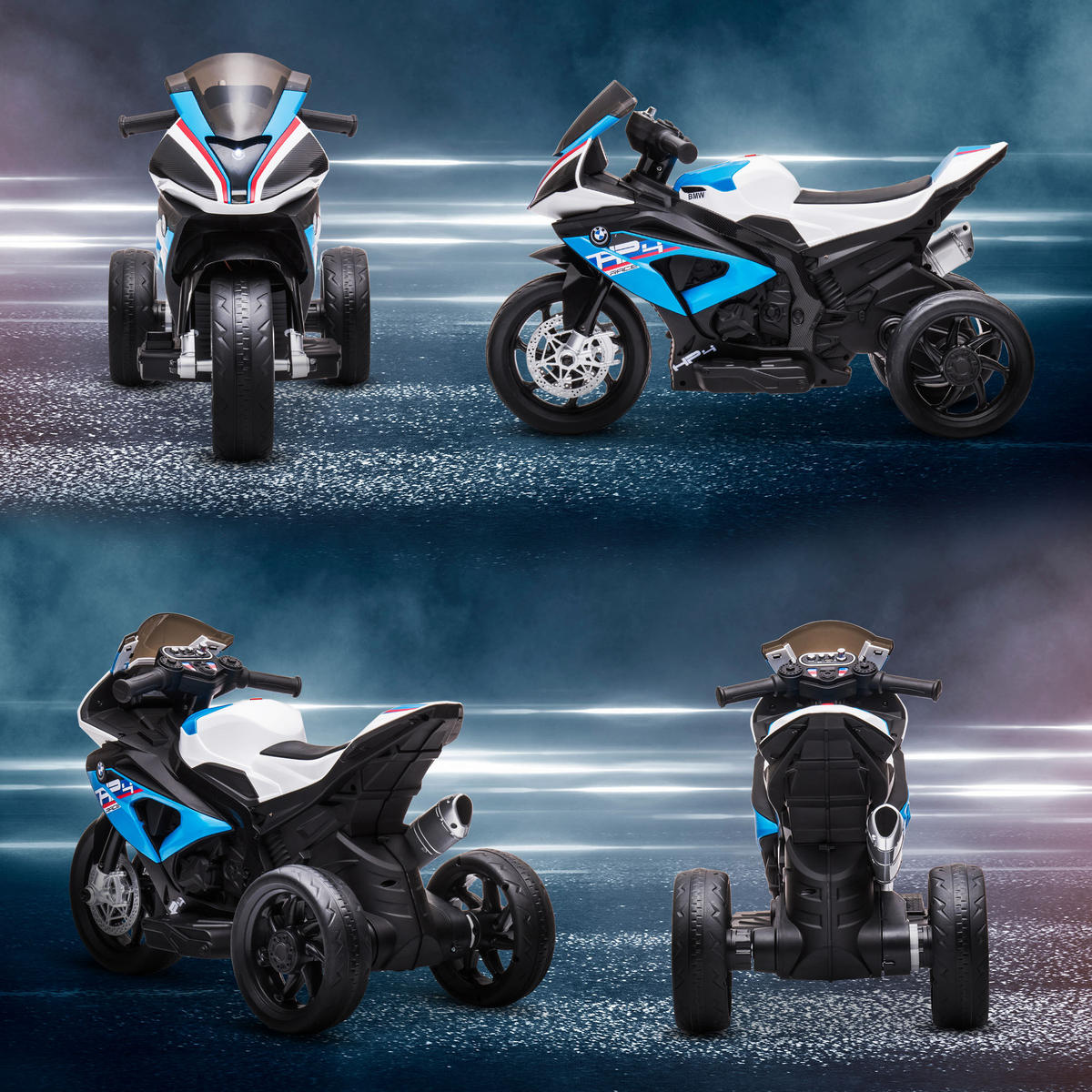 KINDERMOTORRAD DE-06286 mit Scheinwerfer und 3 Musikmodi Blau - Blau, Kunststoff/Metall (82.5/42/54cm) - ComfortXL