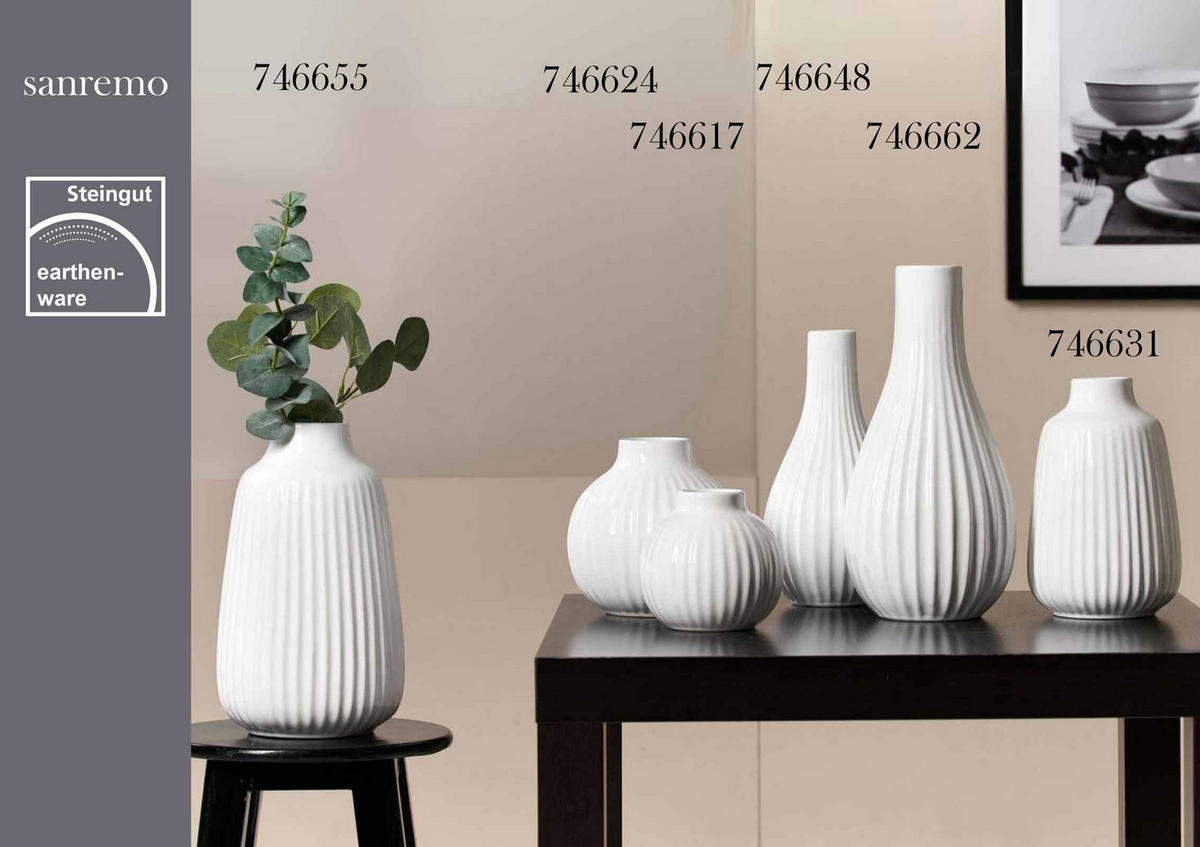 VASE Sanremo weiß 15 cm - Weiß, Keramik (15cm) - Ritzenhoff Breker