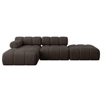 ECKSOFA modulares Sofa Lizur-L1 - 285x160x70 cm Braun Velours - Braun, Holzwerkstoff/Textil (285/160cm) - ALTDECOR