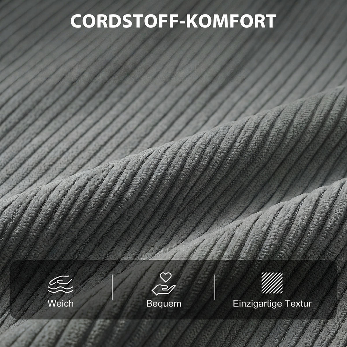 BÄDDFÅTÖLJ i polyester, mörkgrå - Beige/Brun, Textil/Metall (75/84/90cm) - HOMCOM