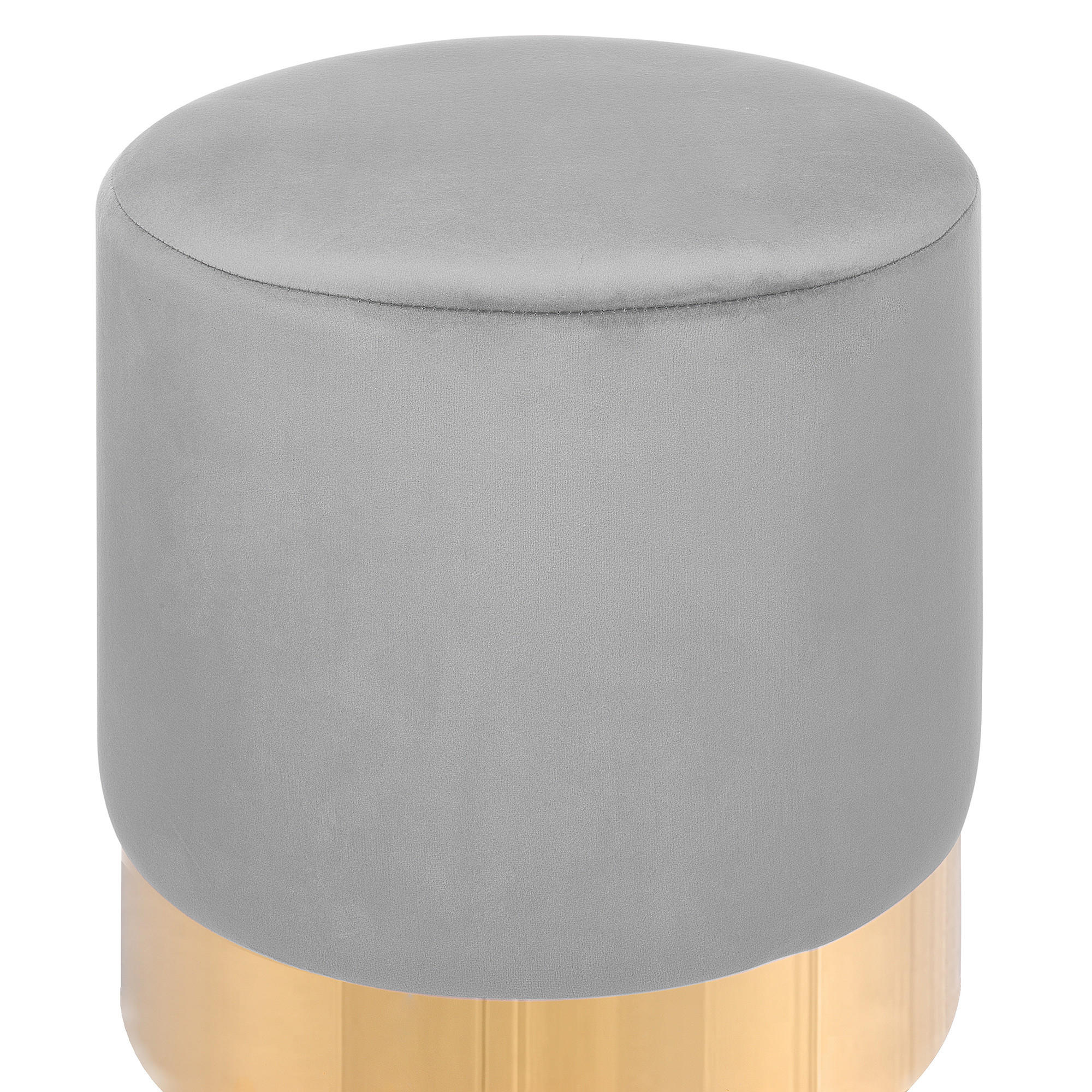 POUF Sophia 39/39/40 cm - Grau, Textil (39/40/39cm) - Beliani