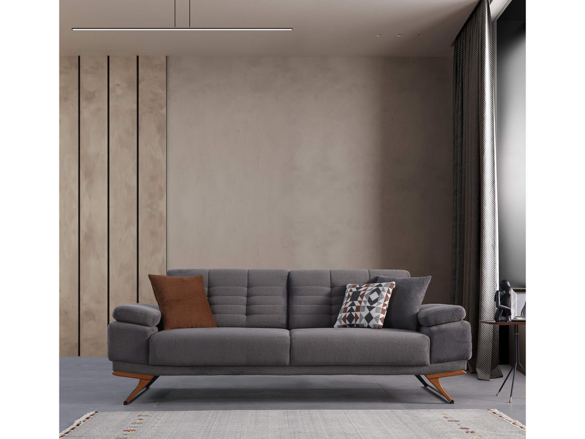 SOFA New Oase 2-Sitzer Webstoff Beige - Beige, Textil/Metall (195/89/98cm)