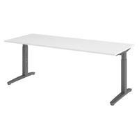 SCHREIBTISCH Serie-XB 80/200/74 cm in Weiß/Graphitfarben - Graphitfarben/Weiß, Holzwerkstoff (80/200/74cm) - bümö