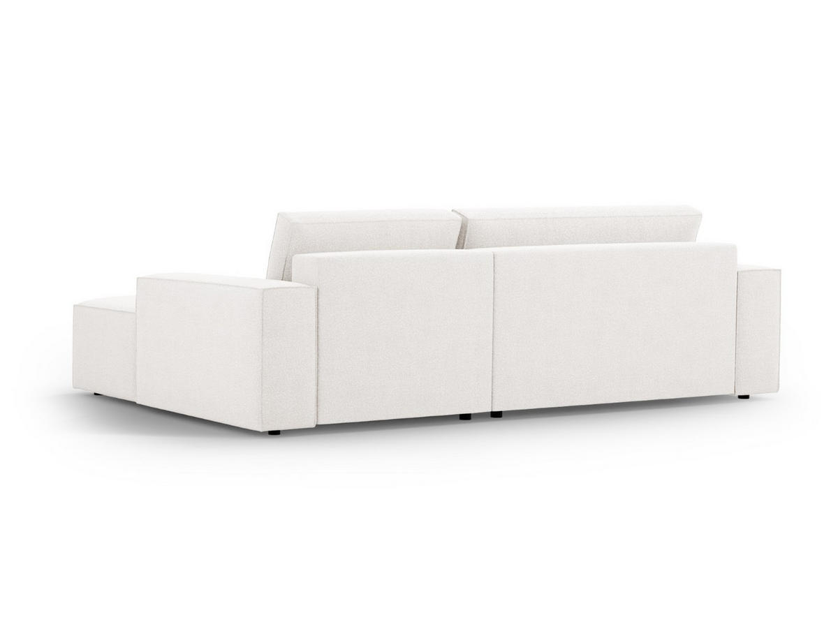ECKSOFA ausklappbar rechts mit Container Jodie aus Boucle weiß 3 Sitzplätze - Weiß, Textil (151/246cm) - Micadoni
