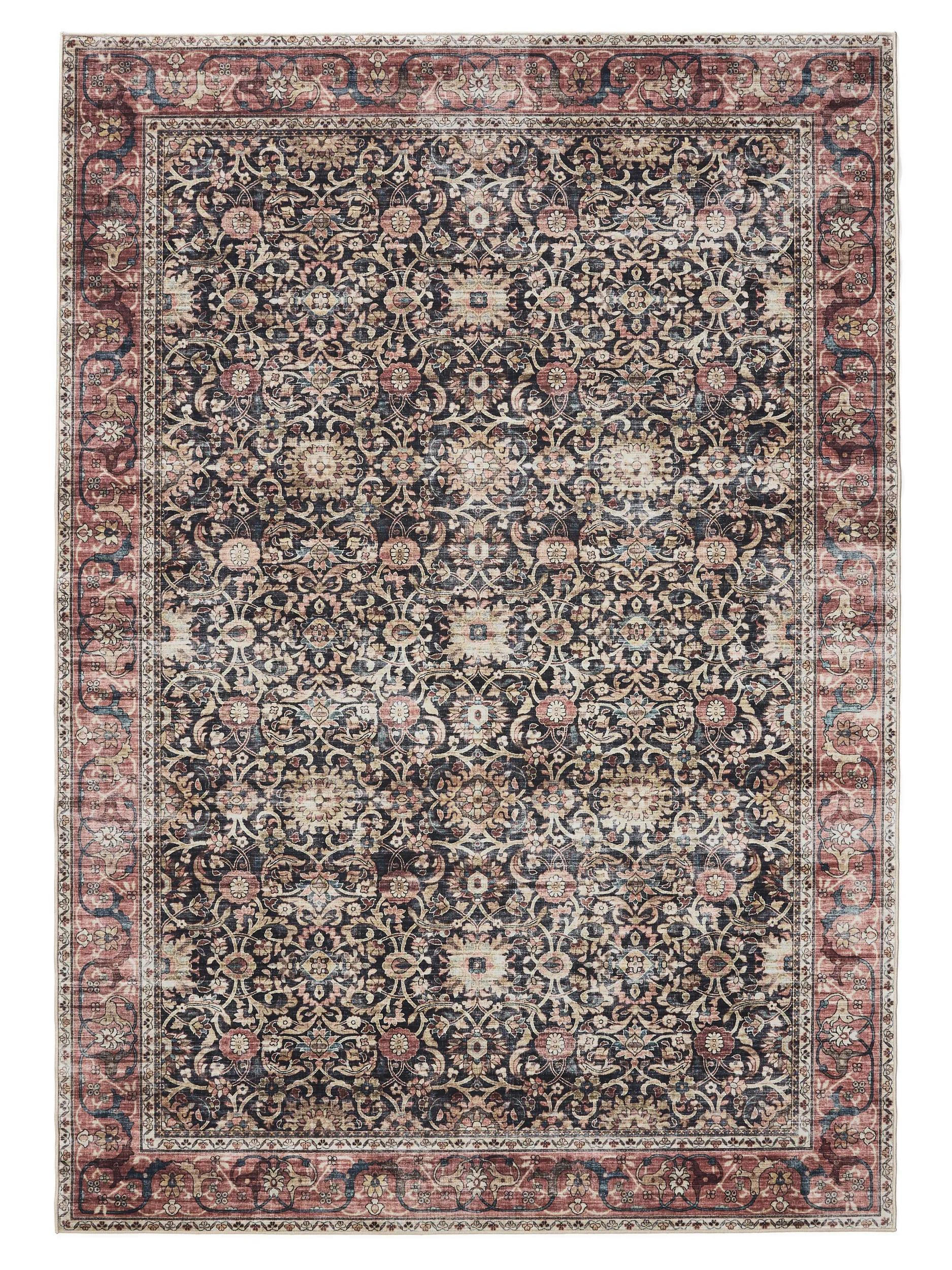 VINTAGE-TEPPICH George waschbar 60x120 cm - Rot/Multicolor, Kunststoff (60/120cm) - benuta