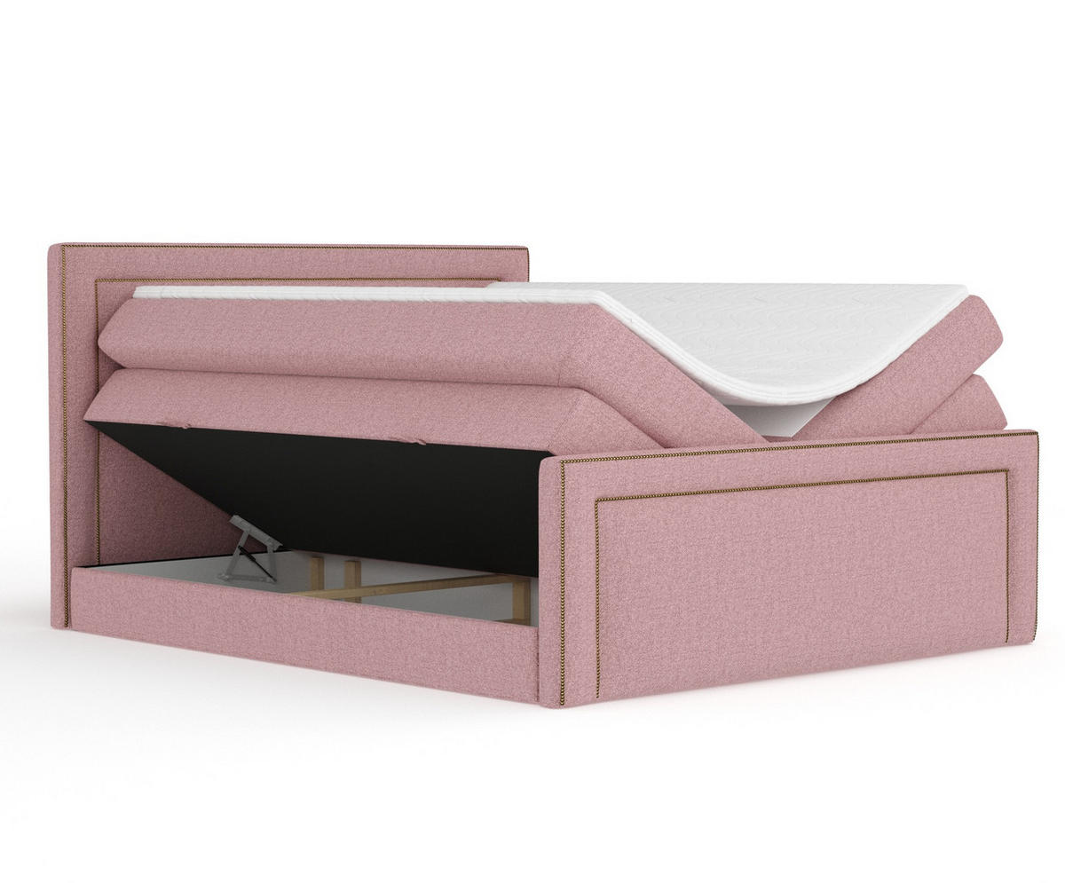 BOXSPRINGBETT Luxora Rosa 160/200 cm - Schwarz/Rosa, Holz/Holzwerkstoff (160/200cm) - Maison de Reve