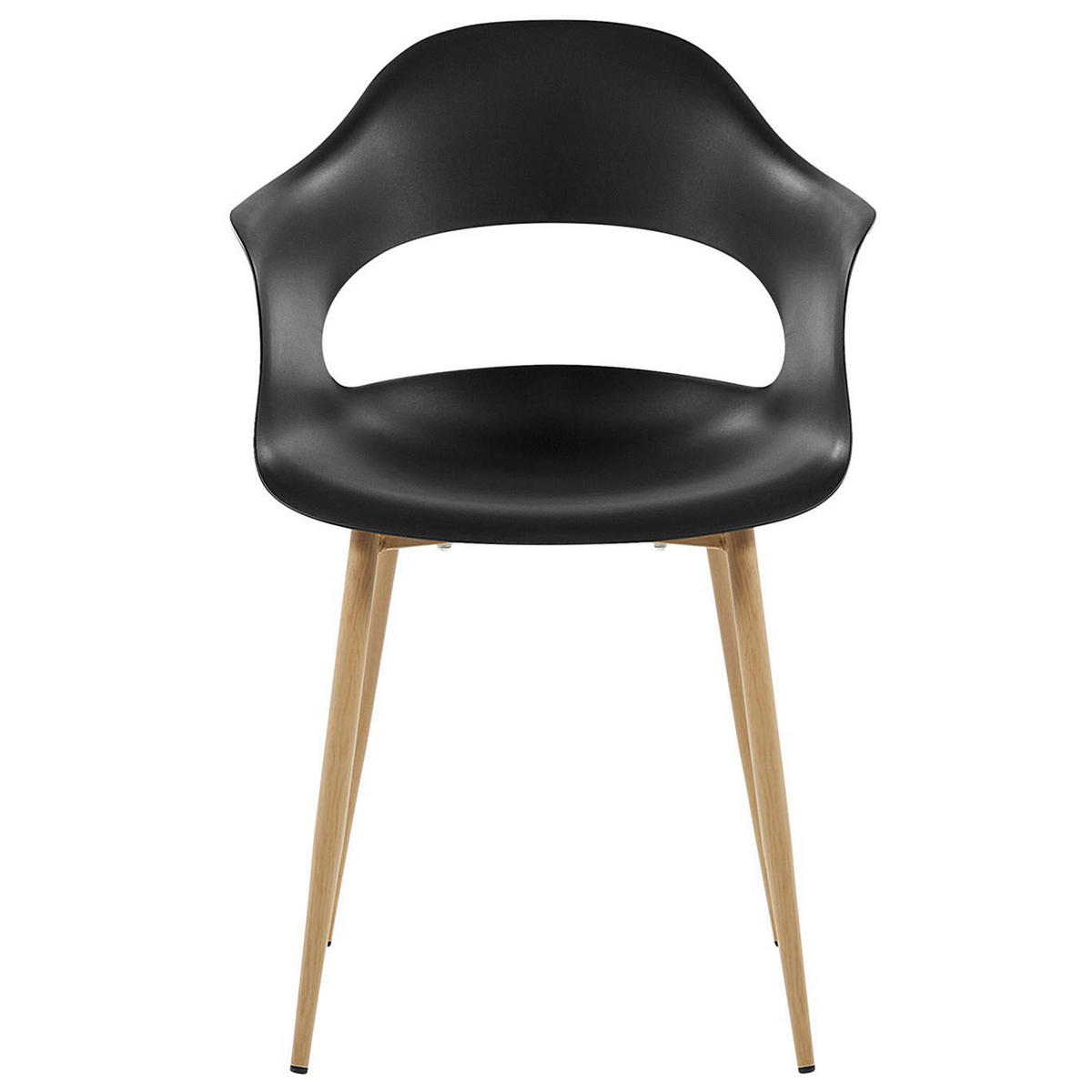 ESSZIMMERSTUHL 2er-Set Kunststoff Schwarz Utica - Schwarz, Kunststoff/Metall (54/81/47cm) - Beliani