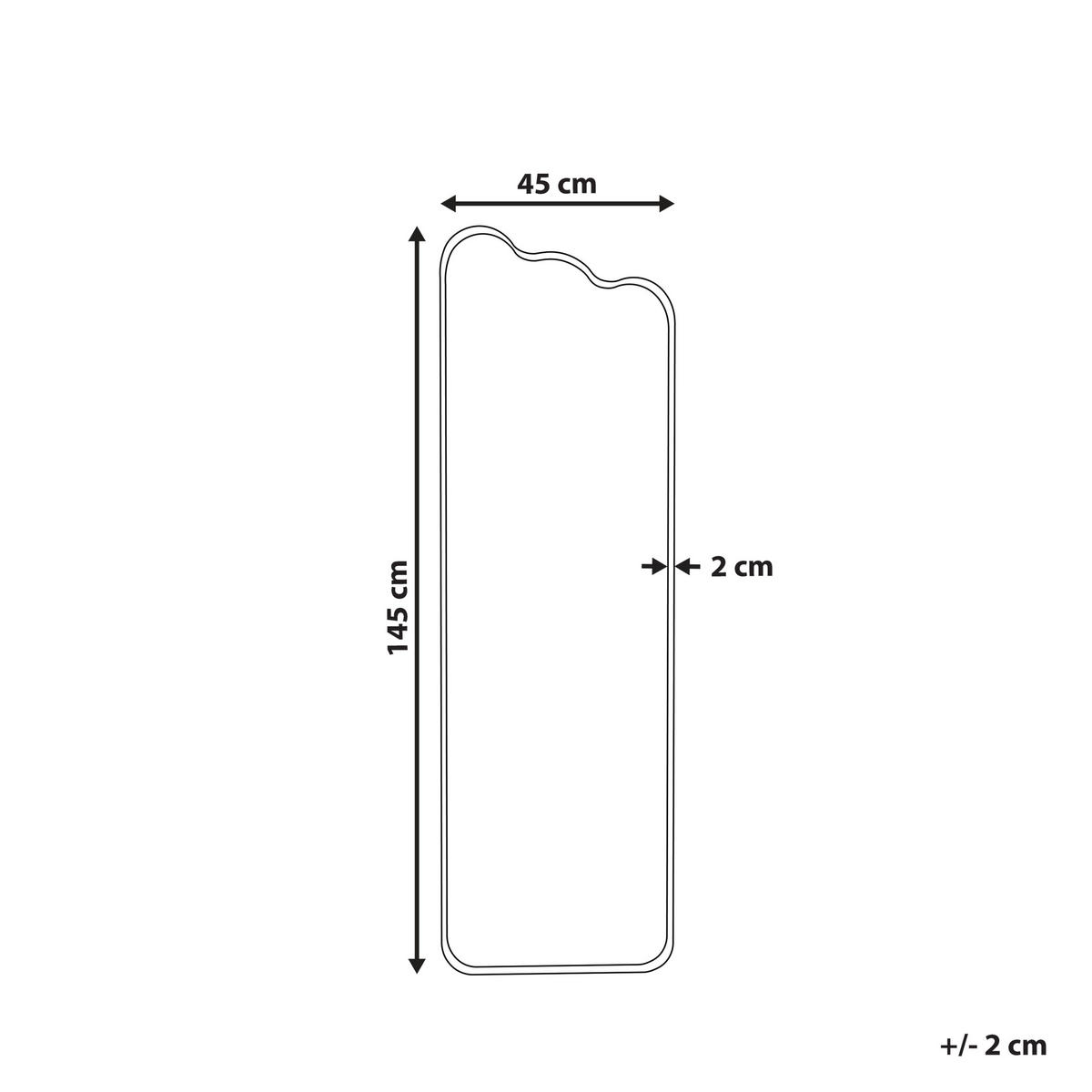 WANDSPIEGEL Metall weiß 45/145 cm Abzac - Weiß, Metall (45/145/3cm) - Beliani
