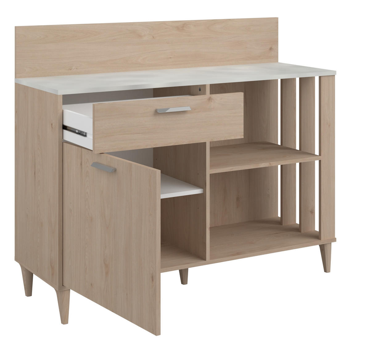 KÜCHENSCHRANK Gala 12 in Jackson Eiche und Beton Optik Beistellschrank - Braun, Holzwerkstoff (80/200/120cm)