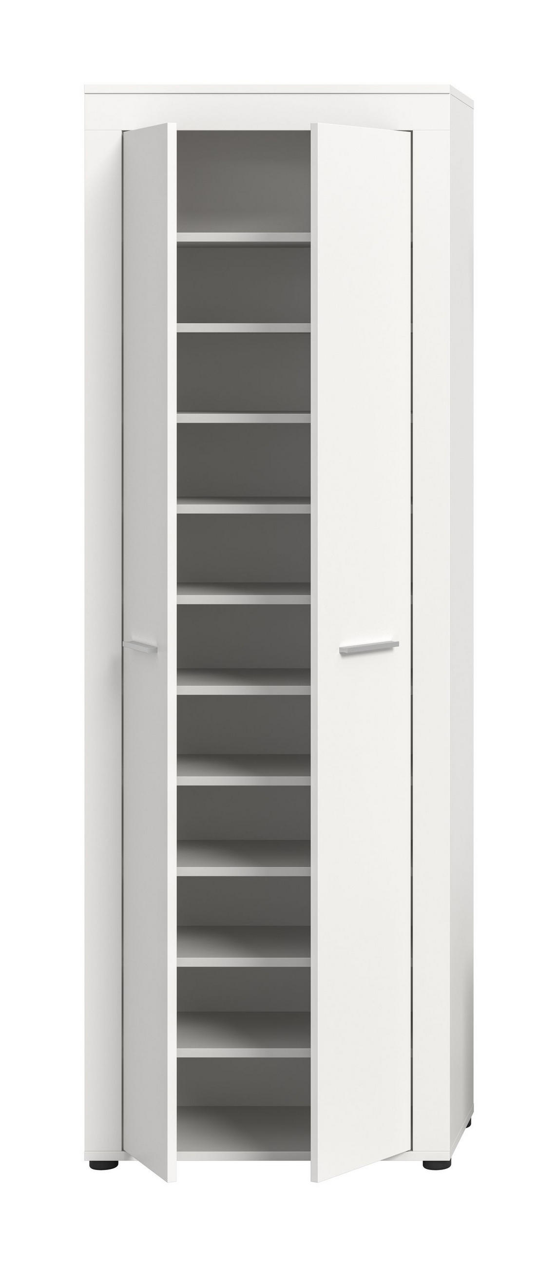 SCHUHSCHRANK JAM (B/H/T: ca. 64/191/35 cm) in weiß/weiß - Weiß, Holzwerkstoff (64/191/35cm)