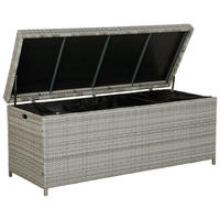 AUFLAGENBOX Rattan grau 158/63 cm Modena - Grau, Kunststoff (158/66/63cm) - Beliani