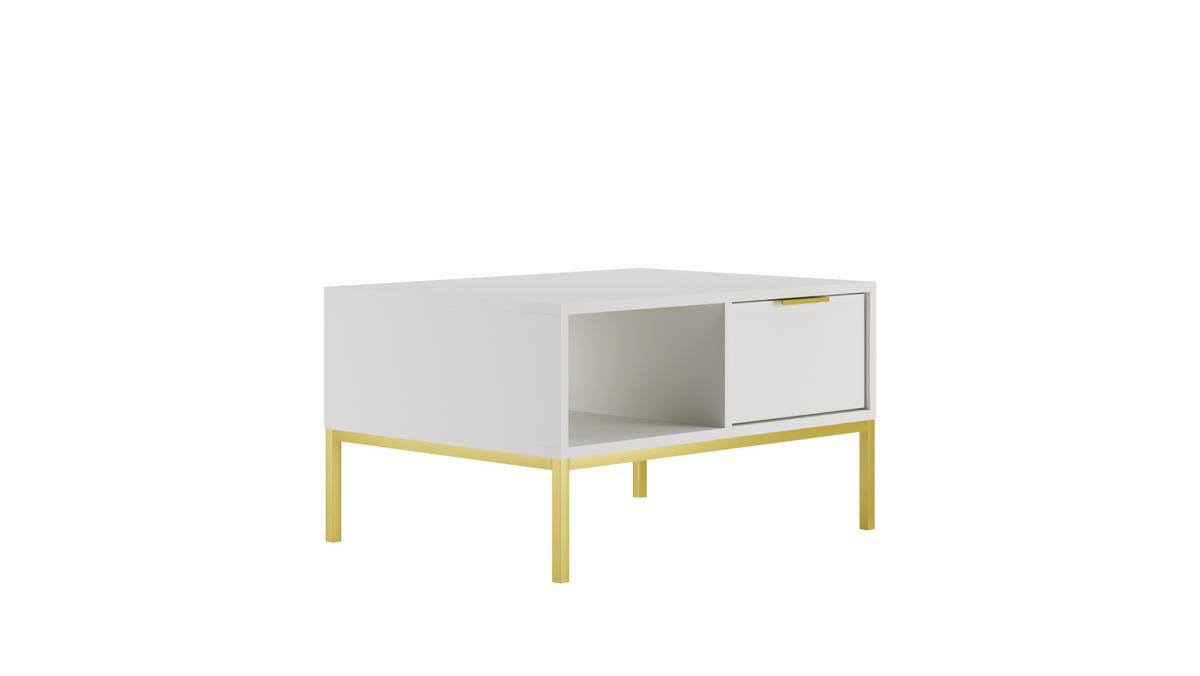 COUCHTISCH Austin_80 60/45/80 - Goldfarben/Weiß, Holzwerkstoff (80/60/45cm) - RAUMHIRSCH FURNITURE