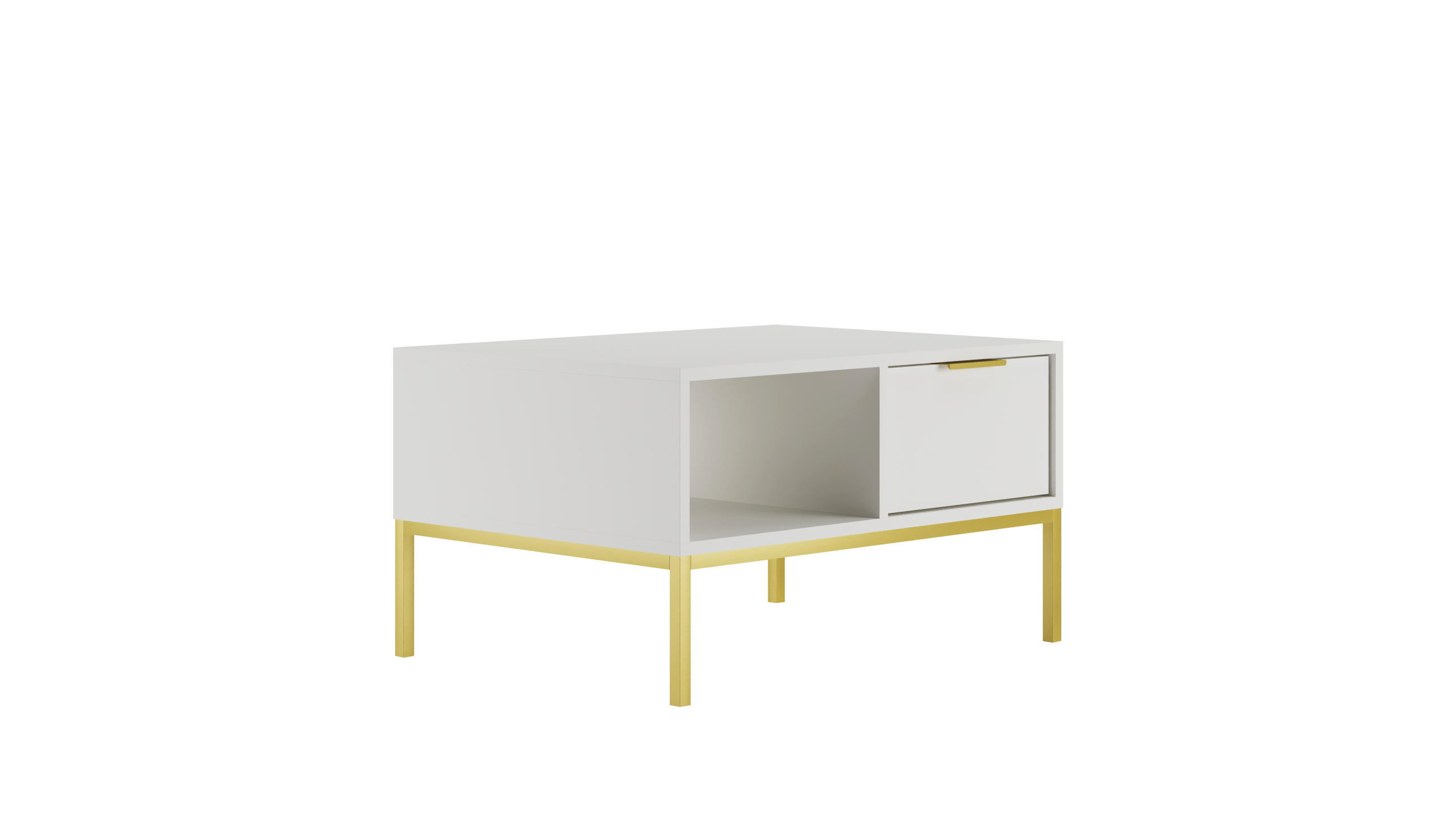 Thumbnail - Kocot Kids Couchtisch, Weiß, Gold, Holzwerkstoff, 60x45x80 cm, Wohnzimmer, Wohnzimmertische, Couchtische