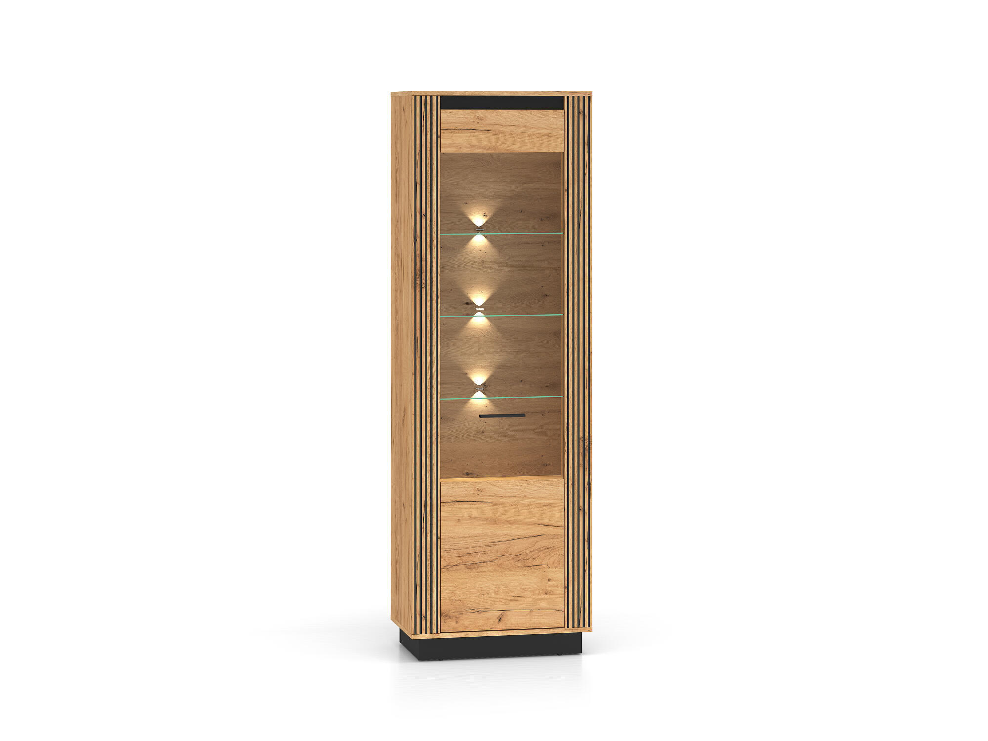 VITRINE URSO Beige 65x40x200 cm - Beige, Holzwerkstoff (65/200/40cm) - FURNLUX