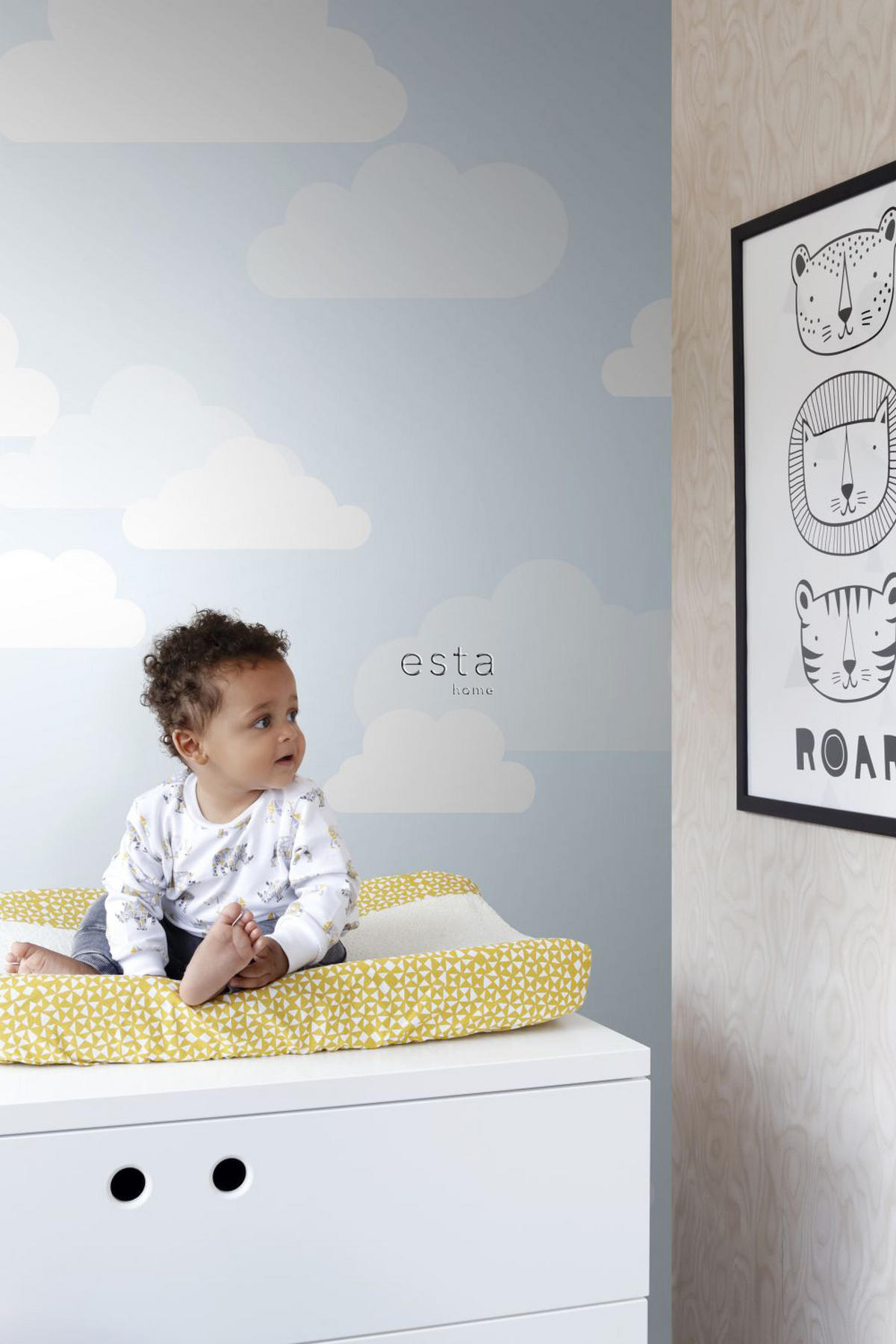 FOTOTAPETE kleine Wolken 200 x 279 cm - Blau, Papier (200/279cm) - ESTAhome