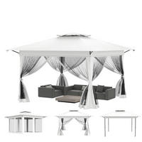 GARTENPAVILLON Pop Up 4 x 4 m Weiß - Weiß, Metall (400/285/400cm)