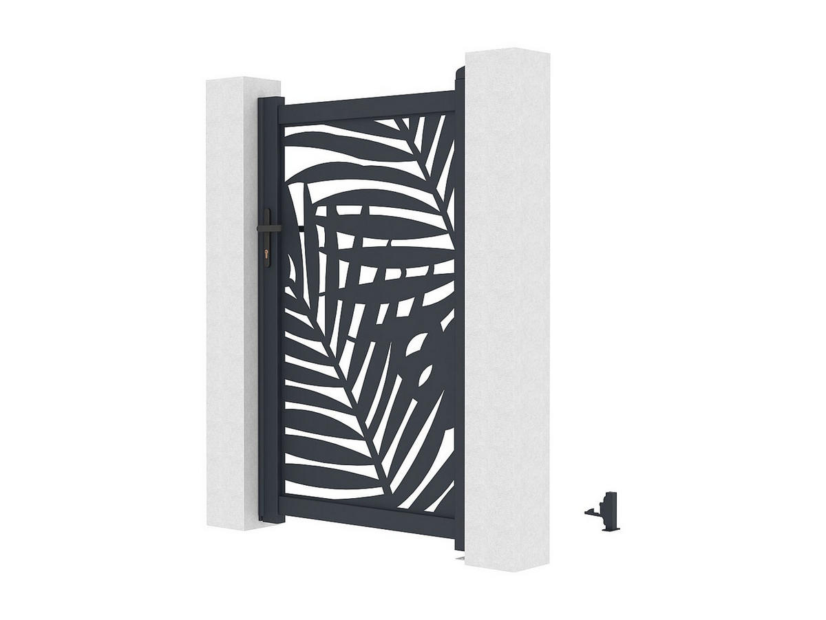 EINGANGSTOR - 103 x 4.6 - metall - anthrazitgrau Togiro - Anthrazit, Metall (103/161cm) - Vente-Unique
