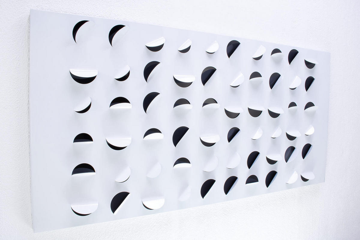 WANDDEKO Schwarz-Weiß 118/57 cm - Schwarz/Weiß, Metall (7.21/57/5cm) - KUNSTLOFT