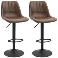 BARHOCKER, Kunstleder, Stahl, Braun - Braun, Kunststoff (49.5/111/43cm) - HOMCOM