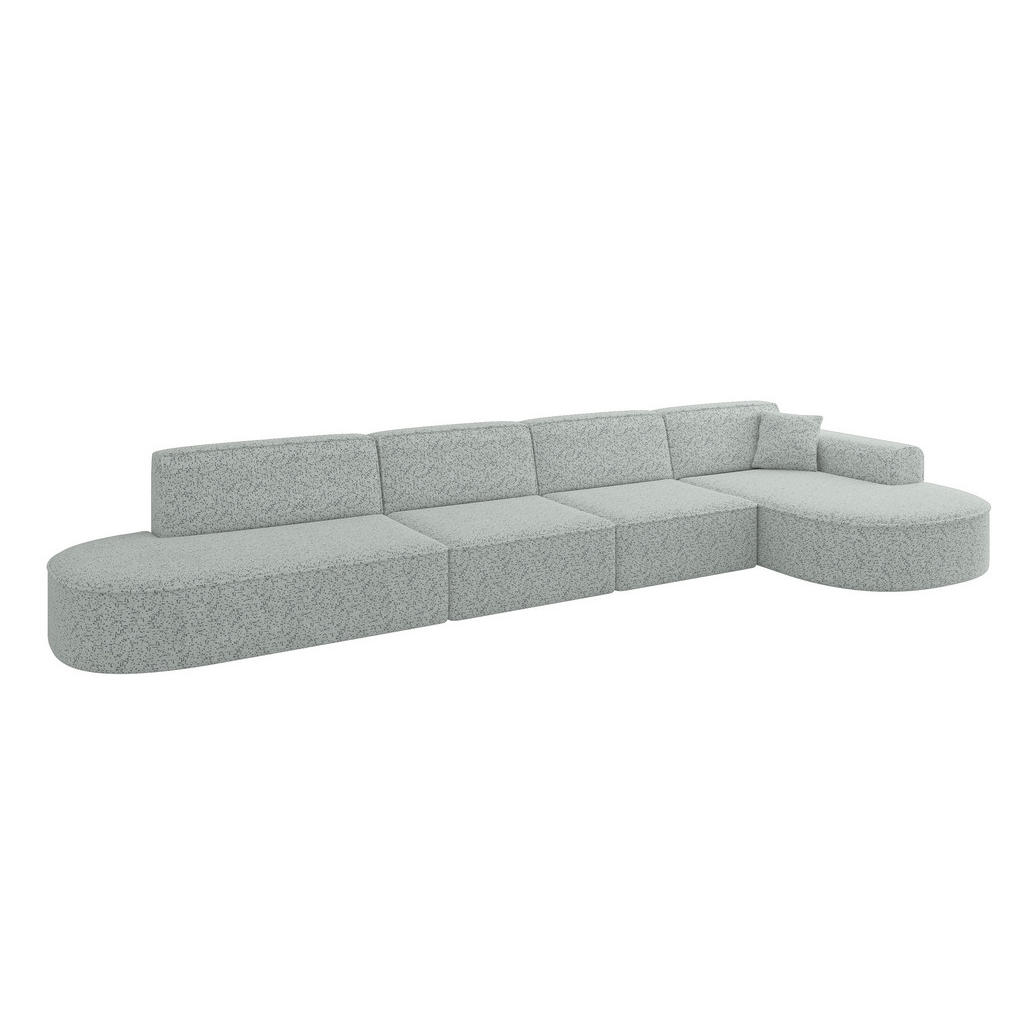 ALTDECOR ROHOVÁ SEDACÍ SOUPRAVA s otomanem vpravo MARI-L3 – 413 × 171 × 79 cm, zelená látka