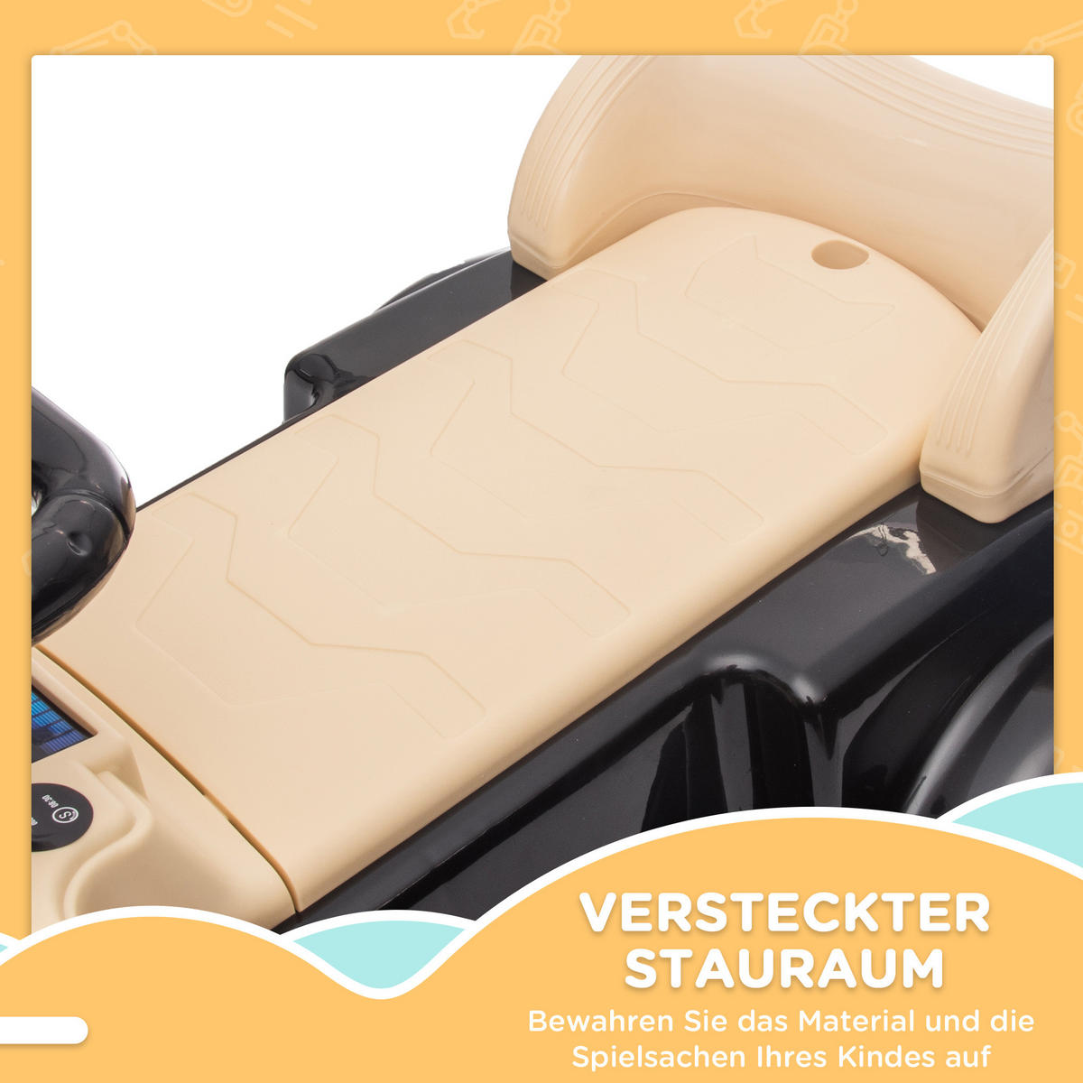 KINDER RUTSCHAUTO, Schwarz, Kunststoff+ Metall - Schwarz, Metall (77.5/41.5/45cm) - AIYAPLAY