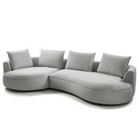 BIGSOFA - Hellgrau, Kunststoff/Textil (322/82/154cm) - home24