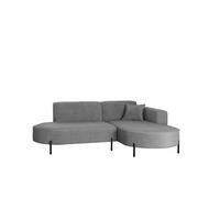 ECKSOFA L-Form Designer Modena Rein Stoff Noel Aschgrau Rechts - Grau, Holz/Textil (236/165cm) - Kaiser Möbel