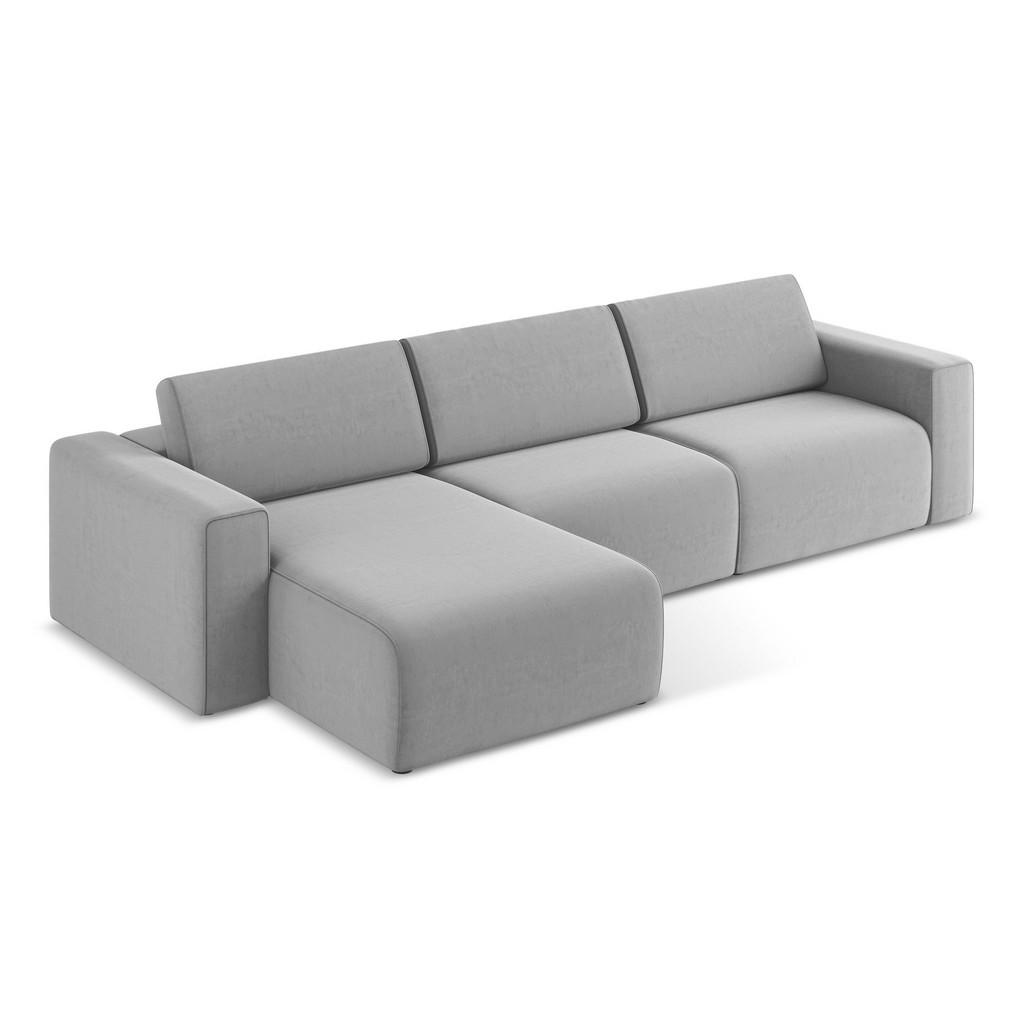 Thumbnail - Makamii Ecksofa, Grau, Textil, 4-Sitzer, Füllung: Schaumstoff, L-Form, Ottomane links, 314x167 cm, Made in EU, Wohnzimme...