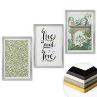 WANDBILDER 3er Set - 40x60 cm Silberner Rahmen - Grüne Blätter von Pflanzenarchitektur - Silberfarben, Kunststoff (40/60cm) - ArtPrintCave