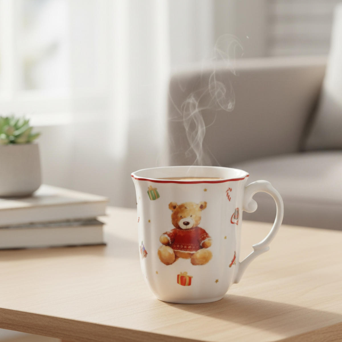 TEDDYBÄR Bailey 350 ml 9,3/9,3/9,5 cm - Weiß, Keramik (9.3/9.5/9.3cm) - Boltze Home