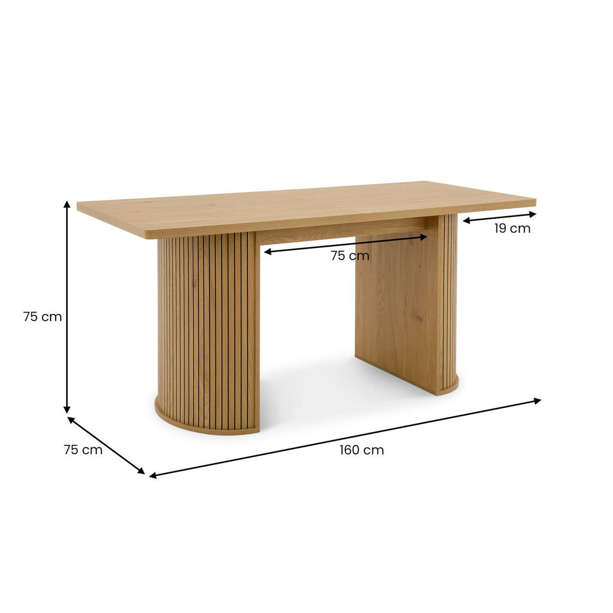 ESSTISCH GUARDA Wildeiche - Wildeiche, Holzwerkstoff (75/160/75cm) - IDIMEX