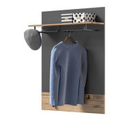 GARDEROBENPANEEL Eiche, grau 90 cm mit Kleiderhaken - Eichefarben, Holzwerkstoff (90/117/25cm) - Inn.Furn