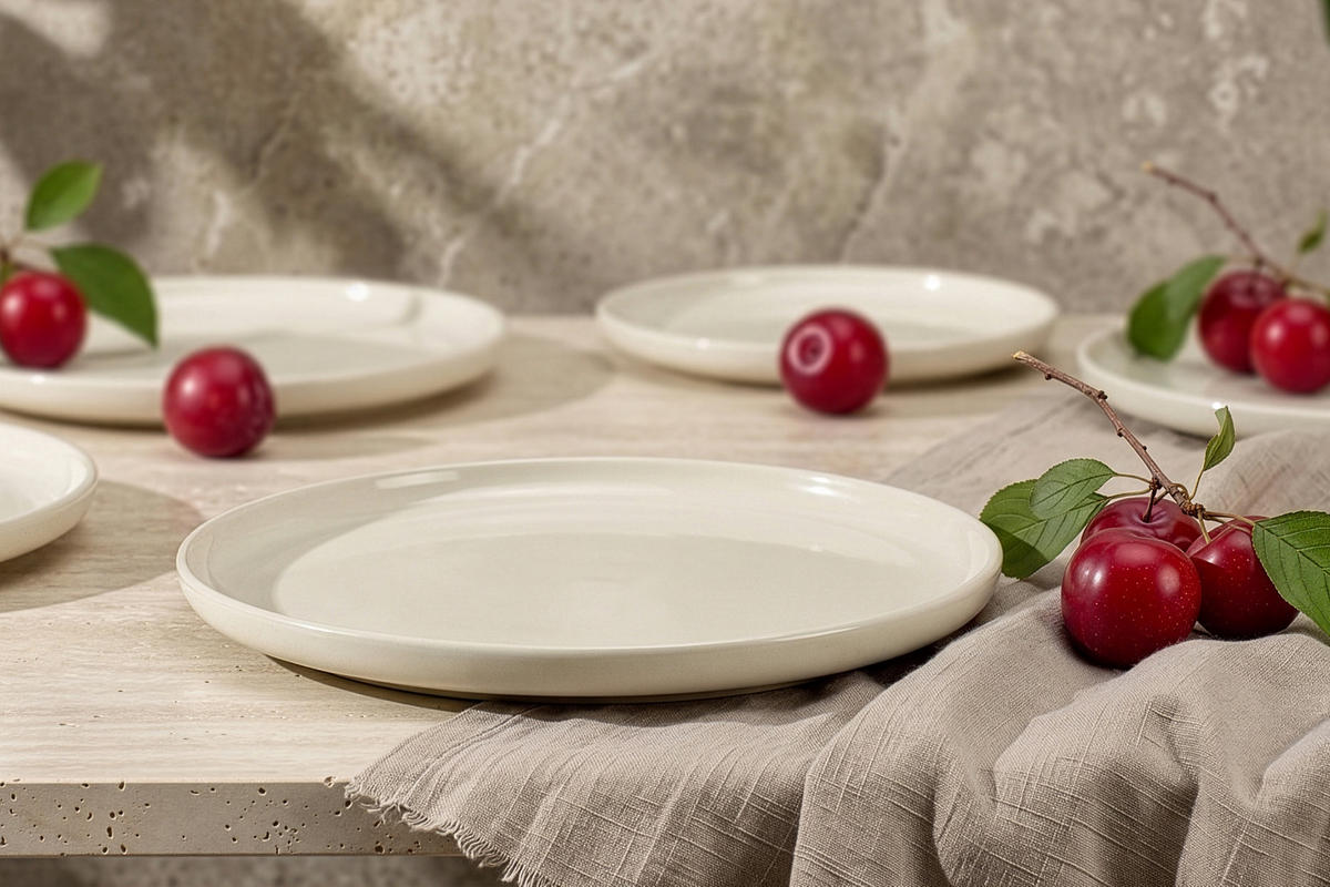 TELLER-SET VICTO 6-tlg Dessertteller - Beige, Keramik (20/2/20cm) - KONSIMO®