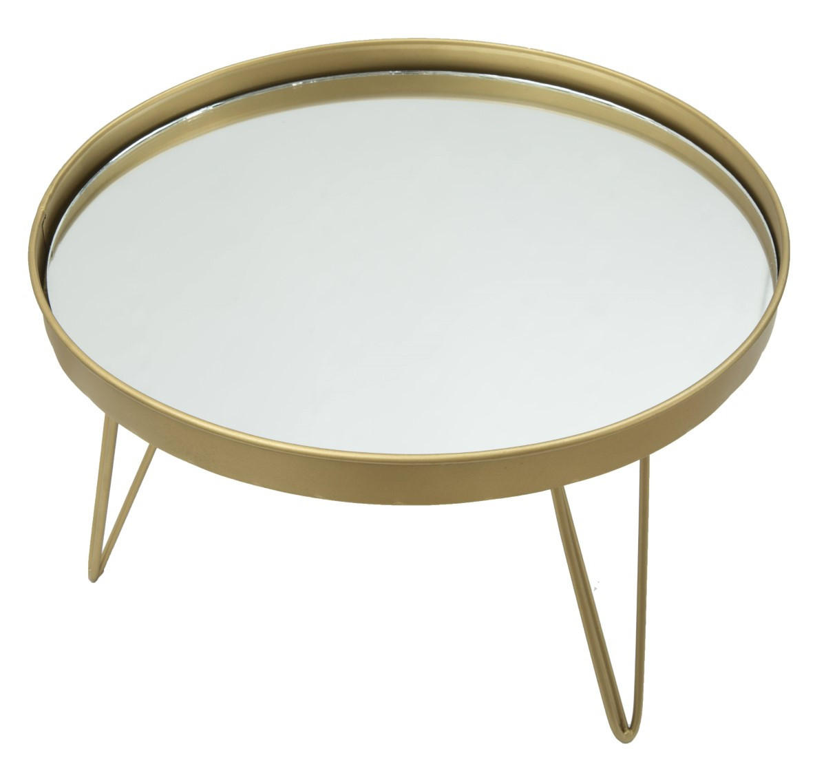SPIEGELTABLETT mit Füßen 36,5/36,5/22 cm - Goldfarben, Metall (36.5/22cm) - Mauro Ferretti