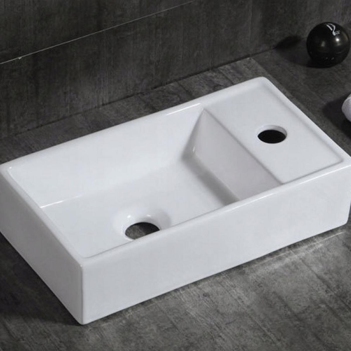 WASCHBECKEN, weiß 40/10/22 cm - Weiß, Keramik (40/10/22cm) - Rexo