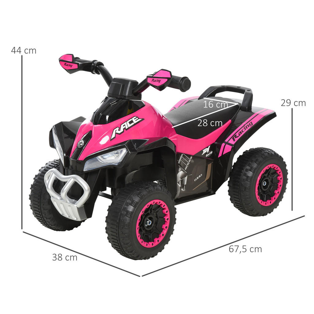 Thumbnail - Homcom Kinder, Rosa, Metall, 38x44x67.5 cm, Outdoor Spielzeug, Kinderfahrzeuge