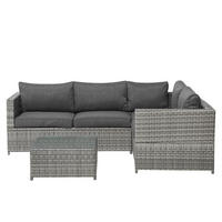 LOUNGE-SET 4-Sitzer grau Avola - Grau, Kunststoff - Beliani