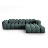 ECKSOFA modular rechts Lupine aus Chenille-Stoff petrol 4 Sitzplätze - Petrol, Textil (177/290cm) - Micadoni