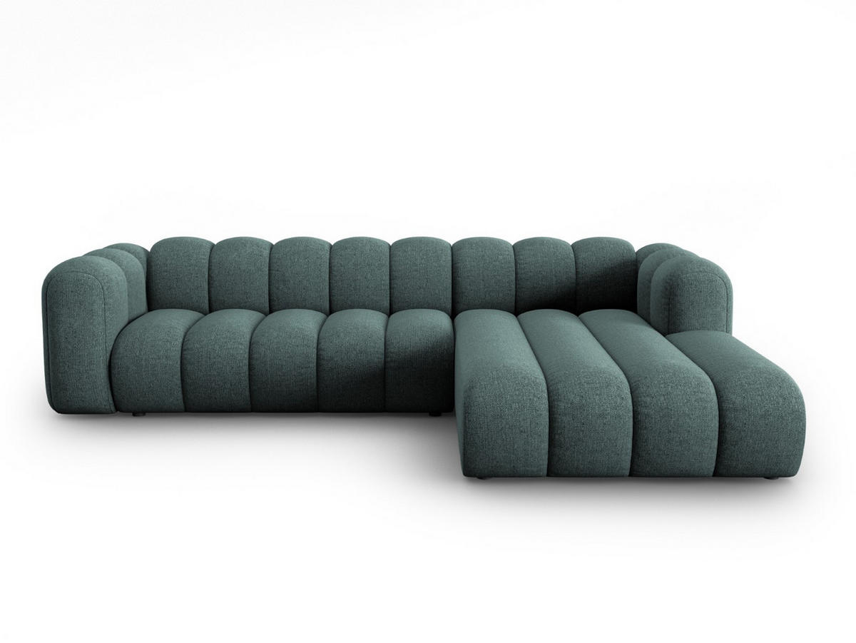 ECKSOFA modular rechts Lupine aus Chenille-Stoff petrol 4 Sitzplätze - Petrol, Textil (177/290cm) - Micadoni