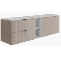 WASCHBECKUNTERSCHRANK FLOW mit Regal + Platte Eiche Craft 160/57/46 cm - Eichefarben, Holzwerkstoff (160/57/46cm) - Rodan