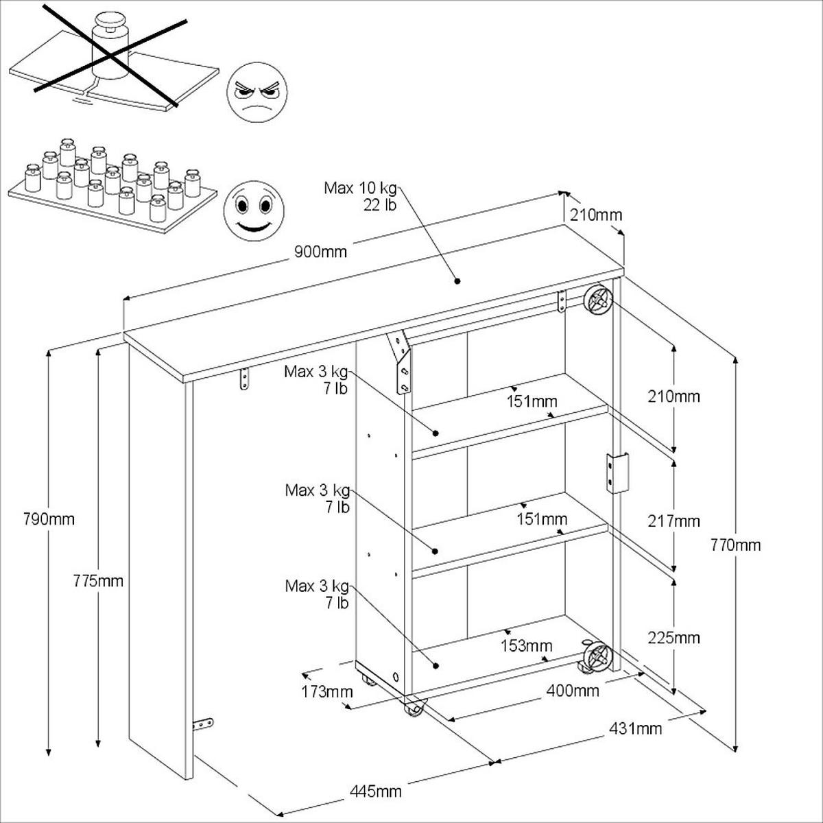 JUGENDZIMMER weiß, Eiche, Komplett-Set 5-teilig mit vielen Fächern - Eichefarben/Weiß, Holzwerkstoff (95/205/206cm) - Parisot Meuble