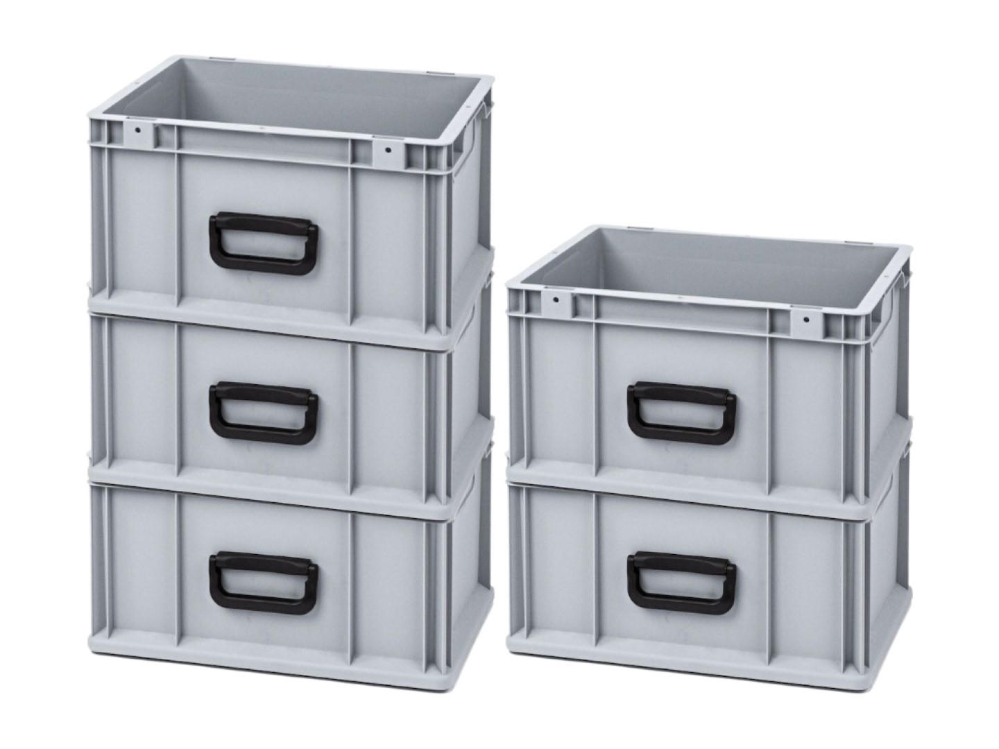 EUROBOX 5x Nextgen Portable Uno 22x30x40cm 20 Liter - Grau, Kunststoff (30/22/40cm) - PROREGAL