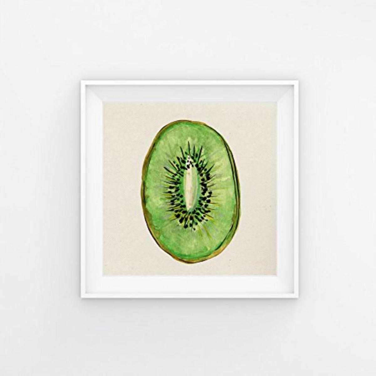 POSTER Set mit 4 Bunte tropische Früchte 20x20cm Schwarzer Rahmen - Schwarz, Papier (20/3cm) - Nacnic