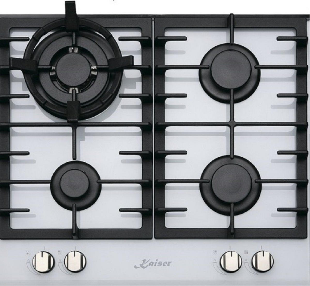 ELEKTRO-EINBAU-BACKOFEN 60 cm EH 6326 W+KCG 6380 W Gas-Kochfeld 60 cm - Weiß, Metall (59.4/59.4/54.3cm) - Kaiser Küchengeräte