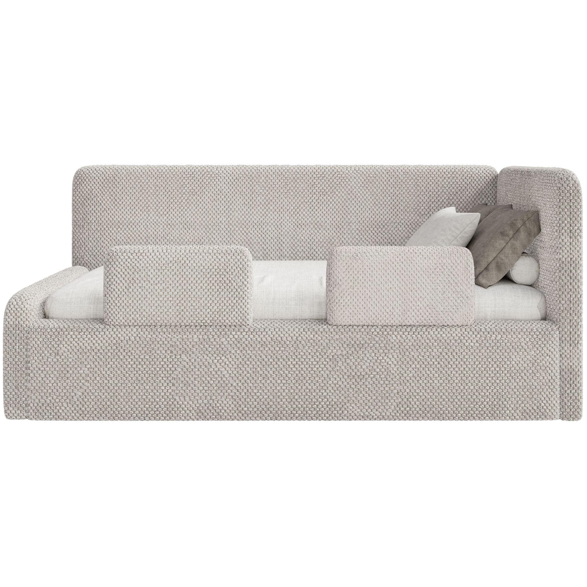 KINDERBETT Fanko Samt Greige 90x200 cm - Taupe/Schwarz, Kunststoff/Textil (90/200cm) - Selsey